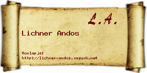 Lichner Andos névjegykártya